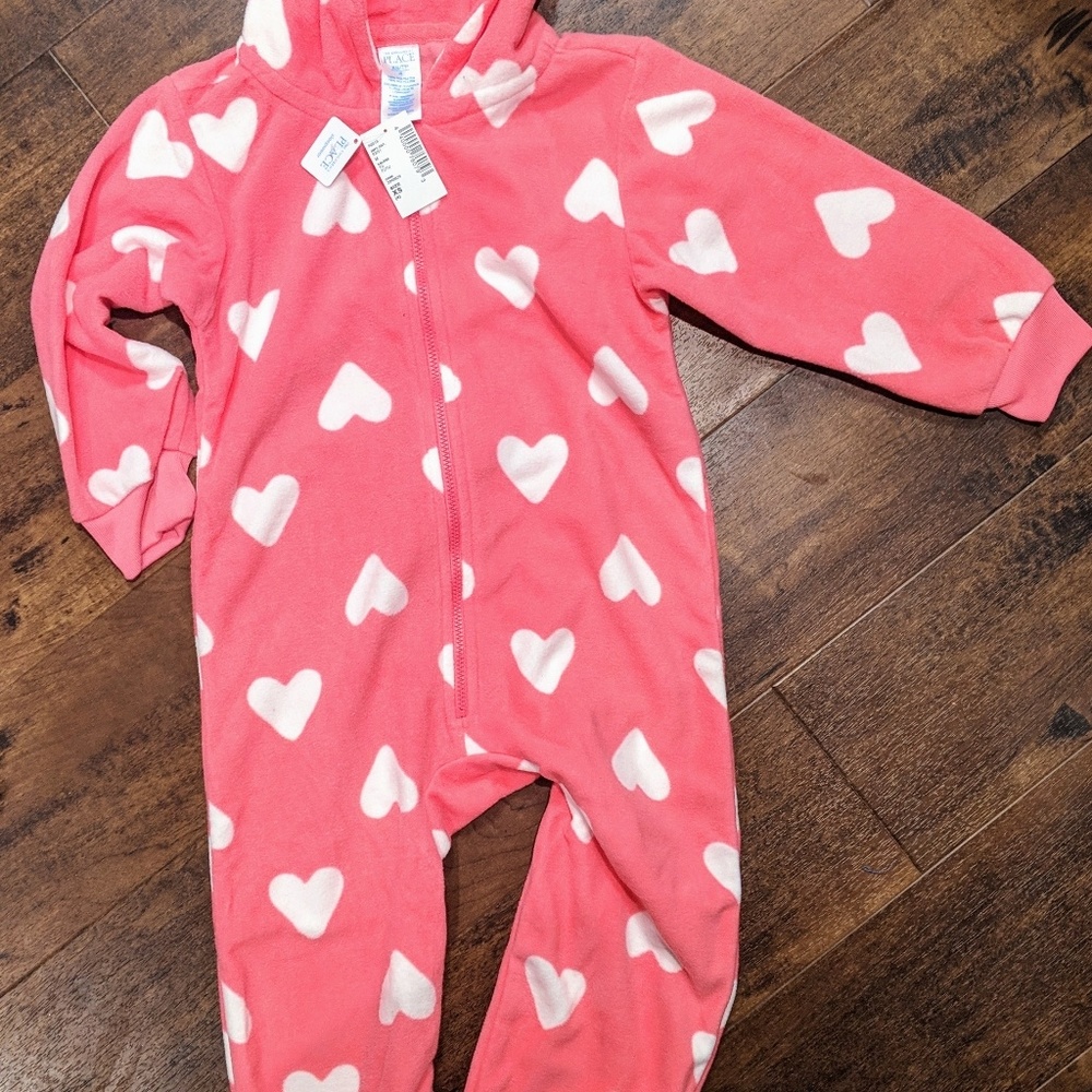 Nwt new children's place fuzzy hooded pajamas